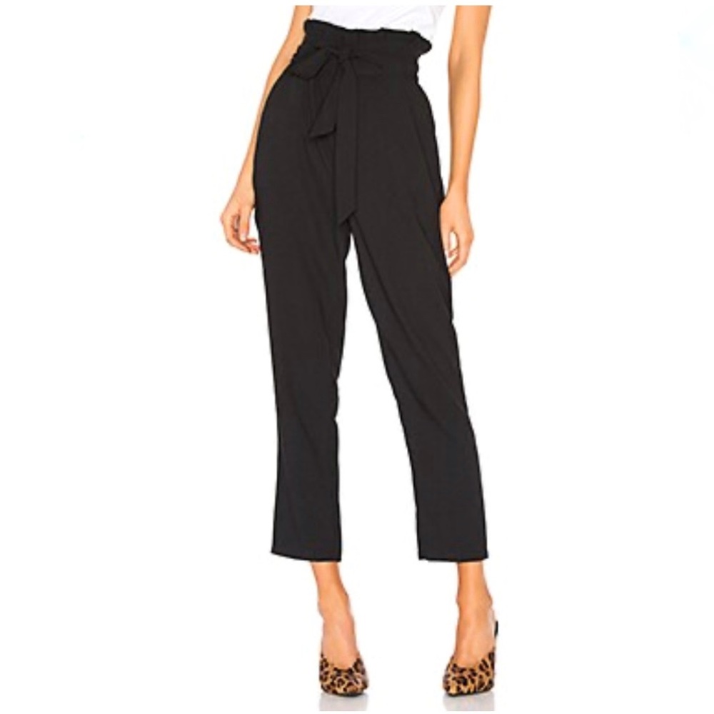 Cupcakes and Cashmere High Waisted Paperbag Tyson Pants in Black 2